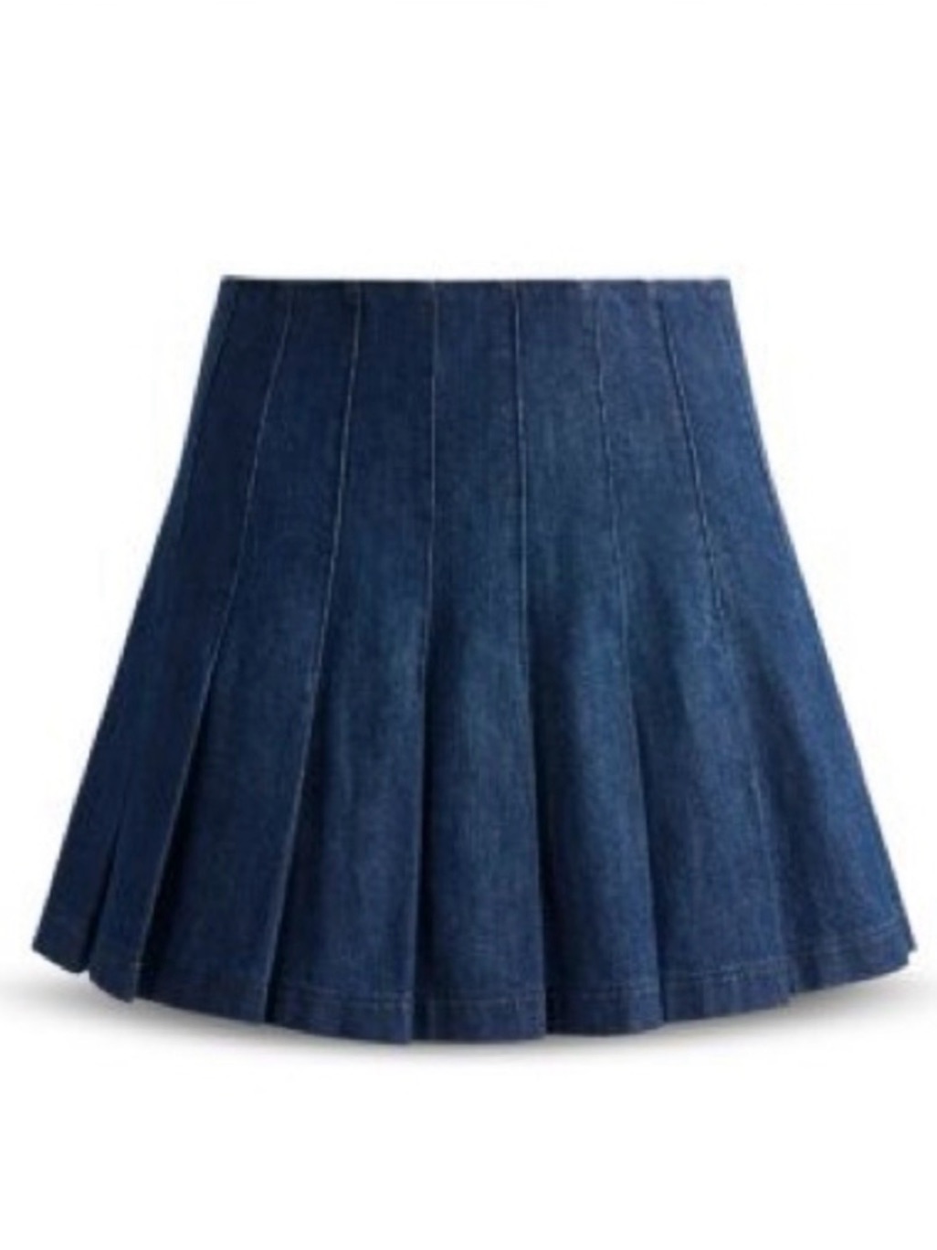 Alice + Olivia “Carter” Dark Blue Denim Pleated Skirt, Size 30